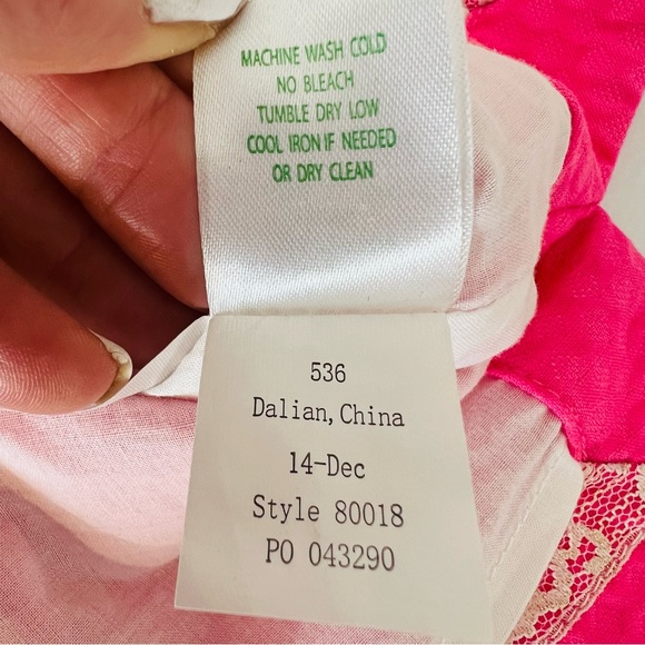 LILLY PULITZER Annabelle Pink White Halter Tank Top Blouse Size 0 - Picture 11 of 11